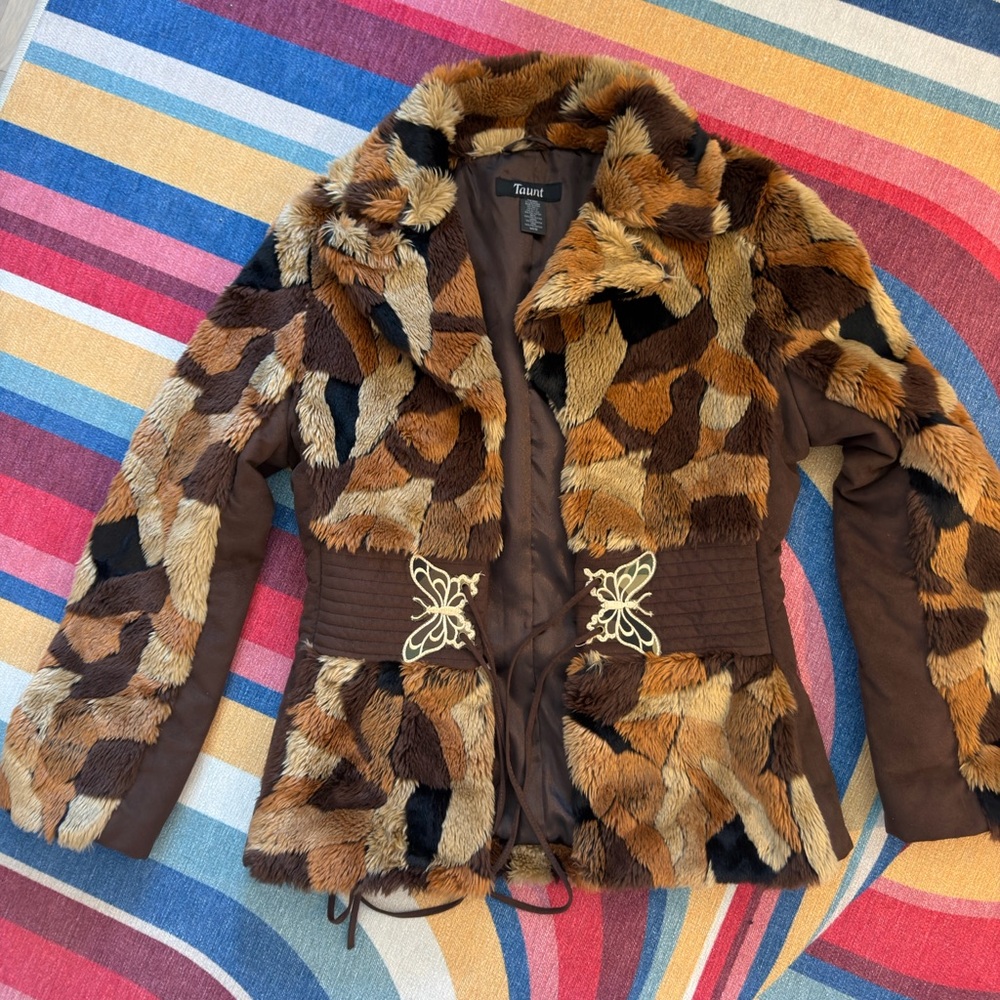 Taunt Multicolor Faux Fur Teddy Jacket